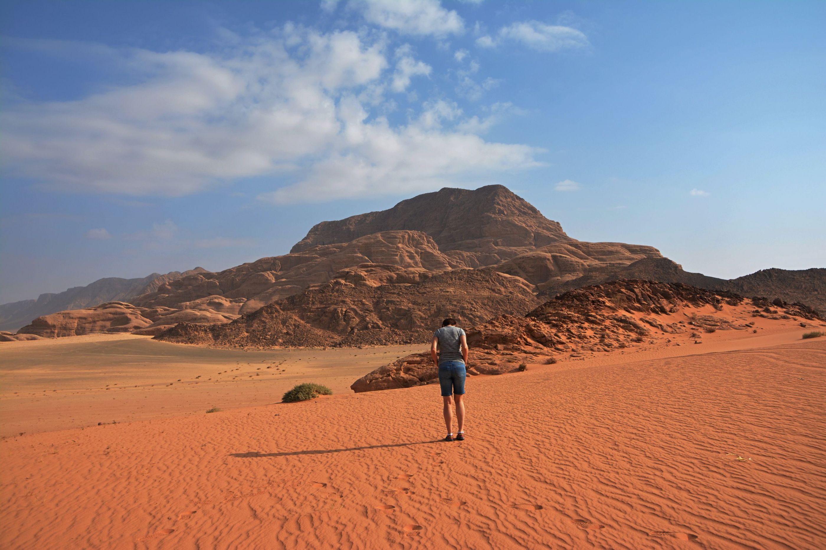 Poušť Wadi Rum.