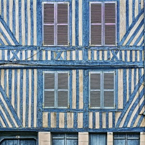 façade bleue à Honfleur